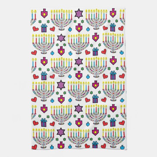 Chanoeka Hanukkiah Licht en helder Theedoek (Verticaal)