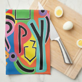 Chanoeka Happy Bright Art Theedoek (Quarter Fold)