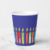 Chanoeka Happy Candles 8 oz. Papieren Bekers (Links)