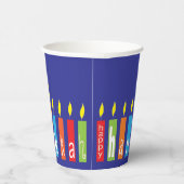 Chanoeka Happy Candles 8 oz. Papieren Bekers (Rechts)