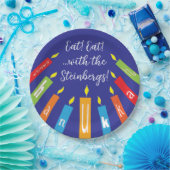 Chanoeka Happy Candles Papieren Bordje (Feest)