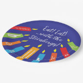 Chanoeka Happy Candles Papieren Bordje (Gekanteld)