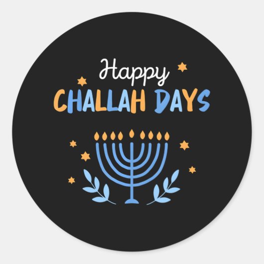 Chanoeka Happy Challah Dagen Grappige Joodse Match Ronde Sticker (Voorkant)