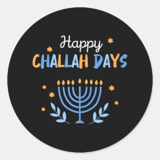 Chanoeka Happy Challah Dagen Grappige Joodse Match Ronde Sticker