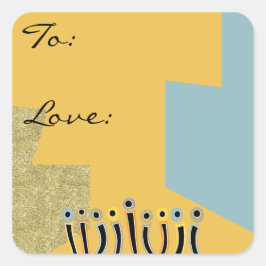 Chanoeka Happy Dancing Candles Vierkante Sticker