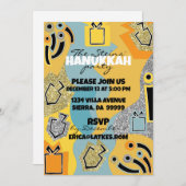 Chanoeka Happy Glitzy Art Kaart (Voorkant / Achterkant)