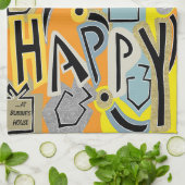 Chanoeka Happy Glitzy Art Theedoek (Gevouwen)