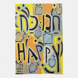 Chanoeka Happy Glitzy Art Theedoek