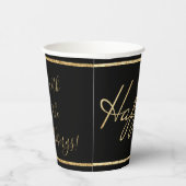 Chanoeka Happy Gold 8 oz. Papieren Bekers (Rechts)