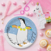 Chanoeka Happy Penguin Papieren Bordje (Feest)