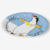Chanoeka Happy Penguin Papieren Bordje (Gekanteld)