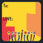 Chanoeka heldere dansende kaarsen vierkante sticker<br><div class="desc">Chanoeka Happy Bright Dancing Candles Vakantie stickers. Kies uit 1 1/2" en 3" stickers. Alle ontwerpelementen kunnen worden bewerkt. Vervang tekst door je eigen bericht. Gebruik uw favoriete lettertypestijl, -grootte en -kleur. Bedankt voor het stoppen en winkelen door! Fijne Chanoeka! Vorm: Vierkante Stickers Creëer aangepaste stickers voor elke gelegenheid! Van...</div>