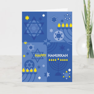 Chanoeka het Iconische Ontwerp van Menorah en van Feestdagen Kaart