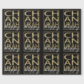Chanoeka inpakpapier Chanoeka Happy Gold, zwart (Vlak)