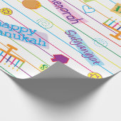 Chanoeka inpakpapier "Chanoeka Party" (Hoek)