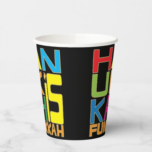 Chanoeka is Funukkah 8 oz. Papieren Bekers (Links)