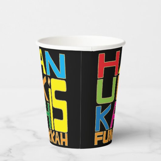 Chanoeka is Funukkah 8 oz. Papieren Bekers (Rechts)