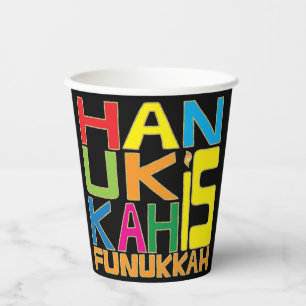Chanoeka is Funukkah 8 oz. Papieren Bekers