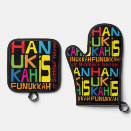 Chanoeka is Funukkah Oven Mitt & Pot Holder Set
