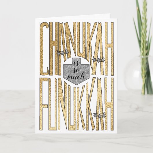 "Chanoeka is zoveel Funukkah" Wenskaart Feestdagen Kaart (Voorkant)