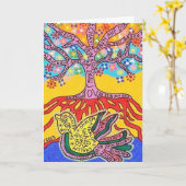 Chanoeka Jiddische Spirituele taal van de vredesbo Kaart (Gele Bloem)