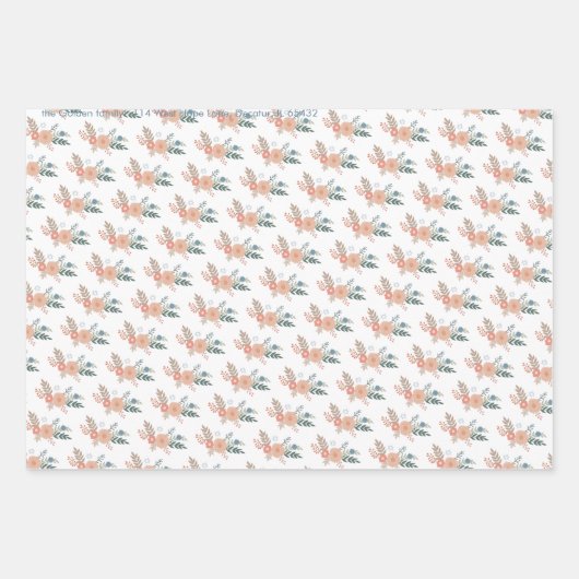 Chanoeka Joodse Bat Mitswa Bloemen Hand-getrokken  Inpakpapier Vel (Voorkant 2)