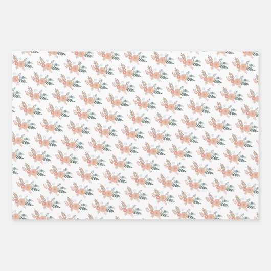 Chanoeka Joodse Bat Mitswa Bloemen Hand-getrokken  Inpakpapier Vel (Voorkant)