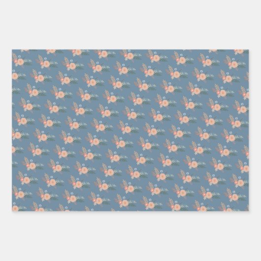 Chanoeka Joodse Bat Mitswa Bloemen Hand-getrokken  Inpakpapier Vel (Voorkant 3)