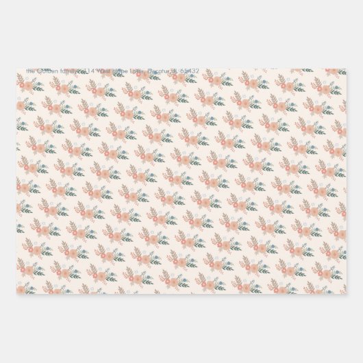 Chanoeka Joodse Bat Mitswa Bloemen Hand-getrokken  Inpakpapier Vel (Voorkant 2)