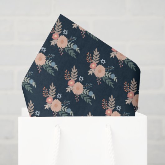 Chanoeka Joodse Bat Mitswa Bloemen Hand-getrokken  Tissuepapier (Cadeauzakje)