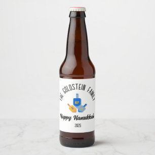 Chanoeka Joodse Chanoeka Gepersonaliseerde familie Bier Etiket