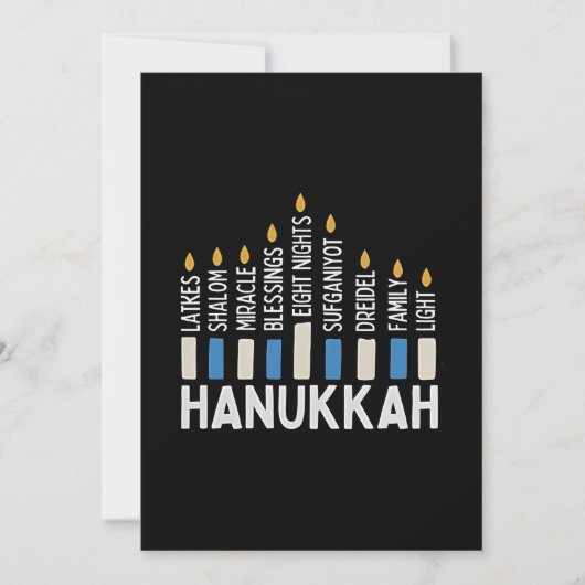 Chanoeka Joodse feestdag Menorah Jood Kaart (Voorkant)