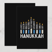 Chanoeka Joodse feestdag Menorah Jood Kaart (Voorkant / Achterkant)