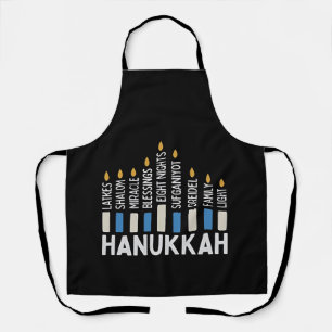 Chanoeka Joodse feestdag Menorah Jood Schort