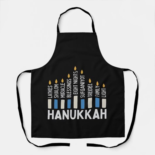 Chanoeka Joodse feestdag Menorah Jood Schort (Voorkant)