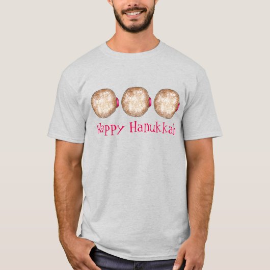 Chanoeka joodse Feestdagen Jelly Doughnut T-shirt (Voorkant)