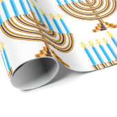 Chanoeka Joodse Menorah Hebreeuwse Gift Cadeaupapier (Rol Hoek)