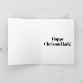 Chanoeka Joodse schattige sneeuwman Menorah Ster v Kaart (Binnen)