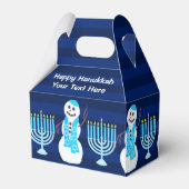 Chanoeka Joodse Sneeuwman Blauwe Menorah Kinderen Bedankdoosjes (Achterkant)
