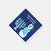 Chanoeka Joodse Sneeuwman Blauwe Menorah Party Dec Servet (Hoek)