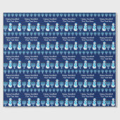 Chanoeka Joodse sneeuwman Menorah personaliseren d Cadeaupapier (Vlak)