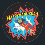 Chanoeka Judah Maccabee Chanoeka Ronde Ronde Sticker<br><div class="desc">"Pink Cat Ballerina, Happy Chanukah" Stickers rond. Veel plezier met het gebruik van deze stickers als taarttoppers, cadeau-labels, envelopzegels, favoriete tassluitingen of wat je festiviteiten ook doet rocken! Personaliseer door tekst te verwijderen en uw eigen woorden toe te voegen, met behulp van uw favoriete lettertypestijl, -grootte en -kleur. Bedankt voor...</div>