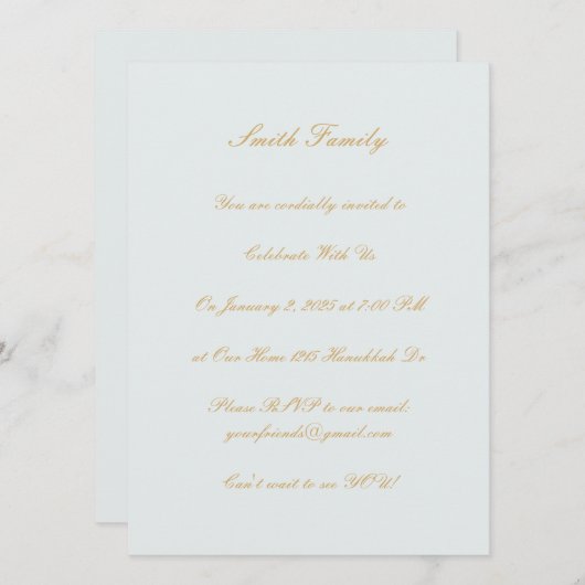 Chanoeka Kaart (Voorkant / Achterkant)