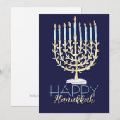 Chanoeka Kaart Blauw (Voorkant / Achterkant)