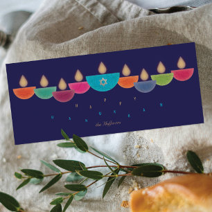 Chanoeka-Kaart   Kleurrijke olielamp Menorah   Mar