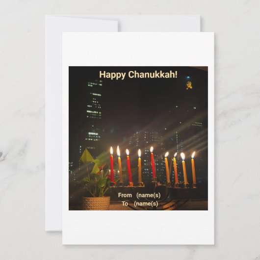 Chanoeka Kaart Menorah (Voorkant)