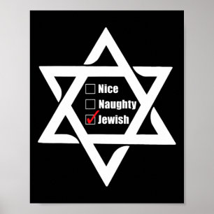 Chanoeka Kerstster van David Nice Naughty Jewi Poster