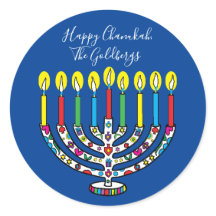 Chanoeka Kleurrijke Menorah Chanoeka