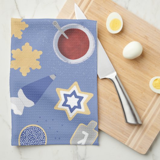 Chanoeka-koekjesfeest Theedoek (Quarter Fold)