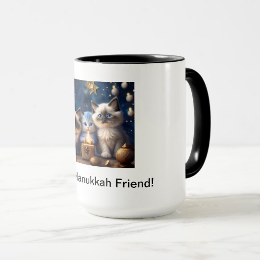 Chanoeka Koffie Mok met Ragdoll Katten (Voorkant rechts)
